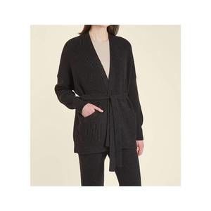 NEW OYUN waffle cocoon cardigan in caviar